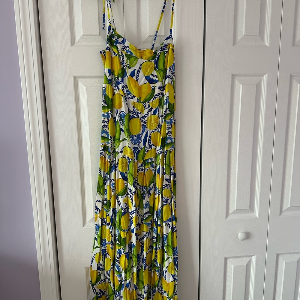 Kenny Flowers Tropical Lemon Print Dress